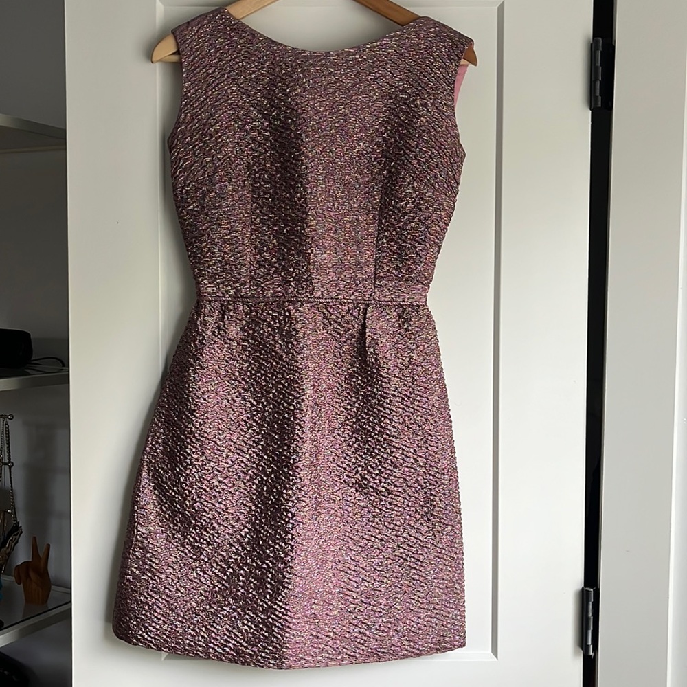 Vintage 1960s metallic pastel cocktail dress. Size XS